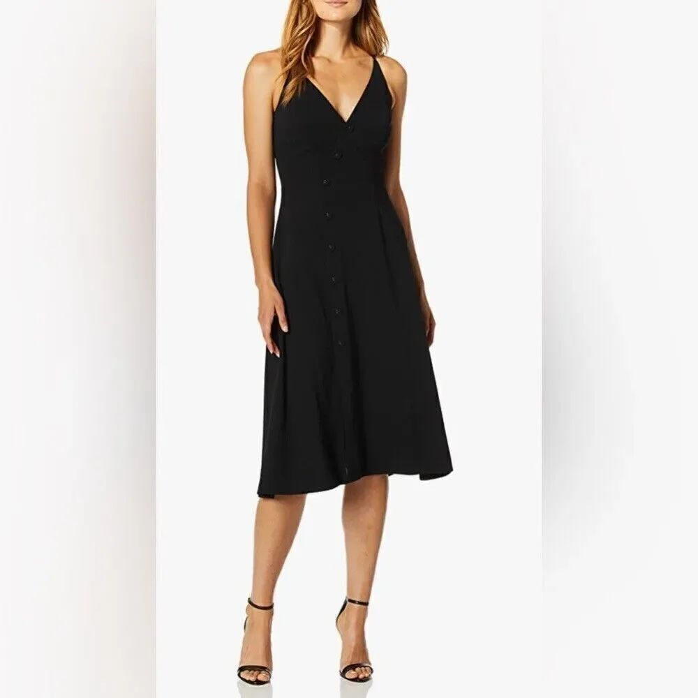 Dress the Population Emily Fit & Flare Button Front Midi Dress - XXL